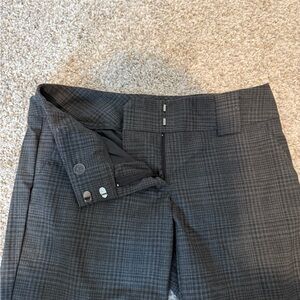 Gray Plaid Professional Trousers